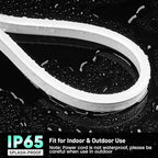 GZBtech Flexible LED Neon Rope Lights 82FT,AC 110-120V Waterproof Strip Light, 120 LEDs/M Cuttable Connectable Neon Lighting for Indoor Outdoor Home Decor/Commercial Building Use-Cold White 25M