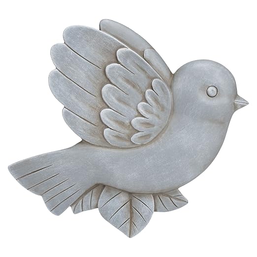 NAT & Jules Animal Character Shaped Dimensional Indoor Outdoor 11 inch Cast Resin Decorative Garden Stepping Stone, Patio, Walkway Sculpture Yard Art, Stone Grey Bluebird