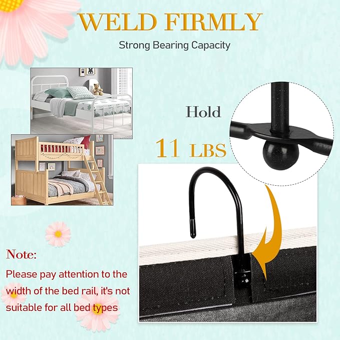 Bedside Storage Caddy/Bedside Hanging Storage Bag for Headboards Bunk Beds Dorm Rooms Book Phone Magazine Holder (Black)