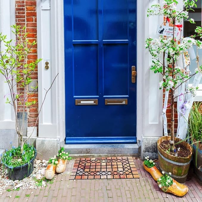 CHICHIC Welcome Door Mat 18 x 30 Inch Front Doormat Outdoors for Home Entrance Outdoors Mat for Outside Entry Way Doormat Entry Rugs, Heavy Duty Non Slip Rubber Back Low Profile, Colorful
