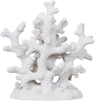 7.1" H White Coral Decor, Resin Statue, Nautical Decorations for Home, Bedroom, Bathroom, Living Room, Beach/Coastal/Ocean Themed Cabinet Shelf Tabletop Decor