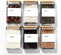 27 oz Glass Storage Jars with Bamboo Lid, set of 6, glass canisters with airtight lids, Clear jars with lids for Cookie, Candy, Tea, Coffee Bean and Rice (White)
