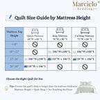 MarCielo 3-Piece 100% Cotton Oversized Bedspread Lightweight Quilt Coverlet Embroidery Farmhouse Bedding Set (TG Bright White, Oversized Queen (100"x106"))