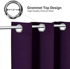 ChrisDowa Blackout Curtains 80 Inches Long 2 Panels Set for Living Room, Grommet Thermal Insulated Room Darkening Curtains for Bedroom (Royal Purple, 52 x 80 Inch)