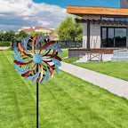 Viveta Wind Spinner for Yard and Garden, Metal Windmill Spinning Kinetic Wind Spinners for Outside Yard Patio Lawn Decor 13”D*57.5“H