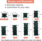 Vertical Planter 7 Tier Stackable Planters Garden Planters Strawberry Herb Flower and Vegetable Planter Indoor Outdoor Gardening Pots with Removable Wheels and Tools 2-Pack