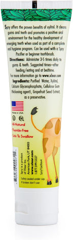 Spry Natural Xylitol Toothpaste for Baby, Toddler, Kids Age 3 Months Up - Fluoride Free Tooth Gel, Support Development of Emerging Teeth, Strawberry Banana, Bubblegum, Original, 2 Fl Oz (Pack of 3)