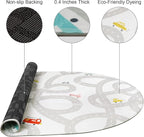 STARUIA Road Traffic Kids Rug Children Playing with Cars Playmat 4x6 Ft, Washable Play Carpet for Kids Playroom, Non-Slip Have Fun Safe Baby Nursery Rug for Toddler Boy's Bedroom Game Room Grey