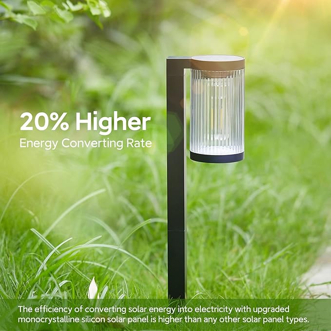 Solar Pathway Lights Outdoor, 2 Pack Upgraded Solar Outdoor Lights Super Bright Up to 12Hrs, IP65 Waterproof Solar Garden Lights Outdoor Solar Lights for Outside Yard Landscape Path Walkway