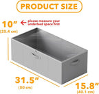 SpaceAid 4 Pack 10" High Under Bed Storage Containers, Large Underbed Storage Organizer Bins with Lids for Bedroom, Dorm, Clothes, Closet Organization, Bed Sheets and Blankets (Gray)