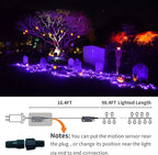 Rotu Halloween Lights Outdoor 114.8 ft 300 LED String Lights with Music Sync Spooky Sounds Halloween Decorations Fairy Lights Indoor Waterproof for Yard Porch Haunted House Decor (Purple)