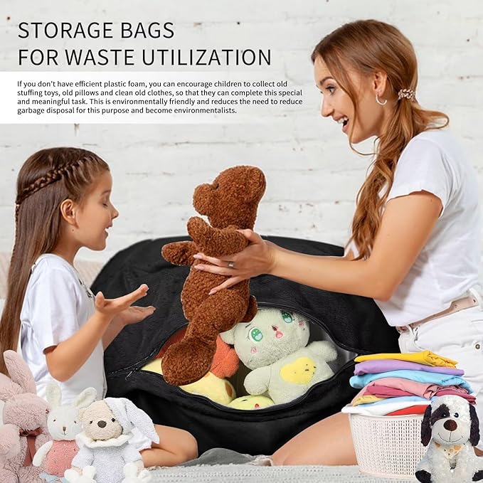 Bean Bag Chair for Adults 6FT,Soft Removable Cover for Teens/Girls Bedroom,Fluffy Giant Round Floor Beanbag Lounger Chairs (No Filler,Black)