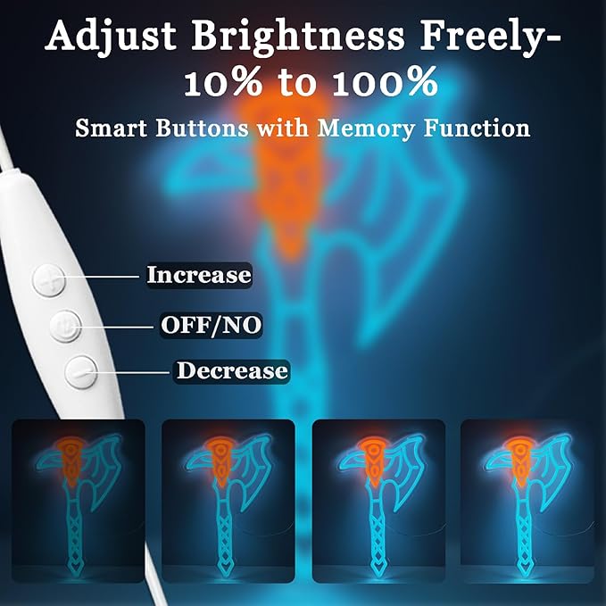 Axe Neon Sign for Wall Decor – USB Powered LED Axe Light with Dimmer, Viking Wall Art Accent for Man Cave, Gaming Room Decor, Gift for Men