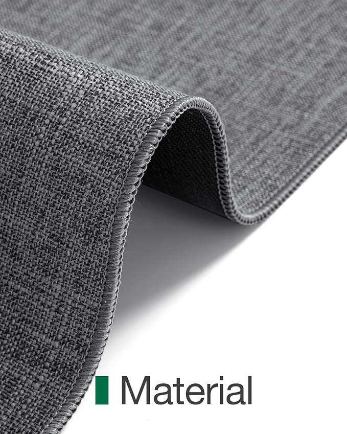 LUMI Indoor Door Mat 24"x36", Ultra Thin Low Profile Non-Slip Doormat for Home Entrance, Absorbent & Stain-Resistant Welcome Mats, Washable Entryway Mat for Front Door, Patio, Porch, Grey