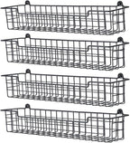 Spice Rack Organizer Wall Mount, Spice Organization Storage Shelf for Cabinet Door, 4 Packs Wall Spice Rack Saving Space for Kitchen, Black