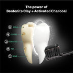 BENTODENT TOOTHPASTE Teeth Whitening Bentonite Clay & Activated Charcoal Toothpaste - Natural Teeth Whitening Toothpaste, No Fluoride & No SLS Vegan, 3.52 oz
