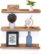 AZSKY Floating Shelves Set of 3, Picture Ledge Shelf, 24 Inches Long Large Nursery Book Shelves for Toys Storage, Kids Bookshelf Wall Mounted for Living Room Bedroom Decor Books Photo Frames