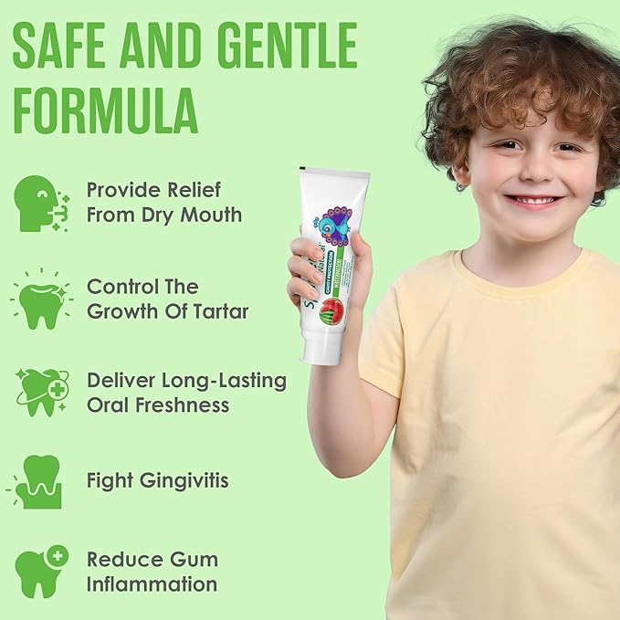 SprinJene Natural Kids Toothpaste, Watermelon | Natural Children’s Toothpaste for Cavity Protection | Fluoride Toothpaste for Toddlers | 2 Pack