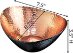 Monarch Abode Hand Hammered Decorative Bowl for Home Decor, 7.5-Inch Black and Copper Plated – Key Bowl for Entryway Table, Catch All, Decorative Fruit Basin, Key Holder, Bowls for Home Decor