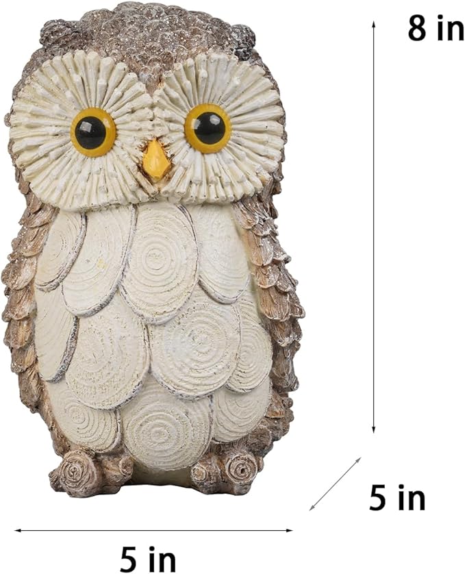 Guichifun Owl Statue Home Decor Accents - Cute Owl Figurines for Shelf Bookshelf TV Stand Décor Bedroom Office Decorations Ideal Gift for Owl Lovers 5 x 5 x 8 Inch