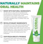 Coral White Nano Silver Mint Toothpaste, Natural Fluoride Free Teeth Whitening Toothpaste, Coral Calcium Nano Silver Infused SLS, Glycierin Free 4 Ounce (4 Pack)