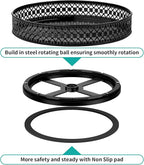 Ovicar Lazy Susan Organizer Turntable - 11 inch Rotating Spice Rack Metal Lazy Susan for Cabinet Pantry Kitchen Countertop Dining Table Cupboard Bathroom Refrigerator Vanity Black