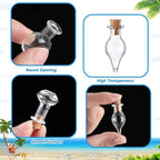 140 Pcs Mini Glass Bottles with Cork Stoppers Tiny Wishing Potion Bottles, 14 Shapes, Small Spell Apothecary Jar Vials Witchcraft Drifting Jar for Wedding Halloween Party Arts DIY Crafts