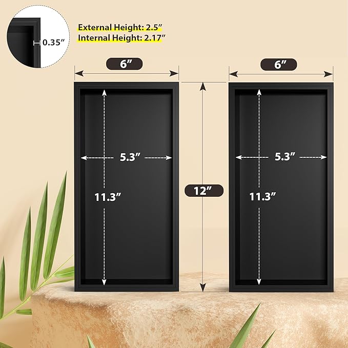 Kitchen Drawer Organizer Bins, Stackable Bamboo Drawer Organizer for Silverware, Coffee Pod Organizer K Cup Holder for Countertop, 2 Pcs Coffee Station Organizer Black 12" x 6" x 2.5"