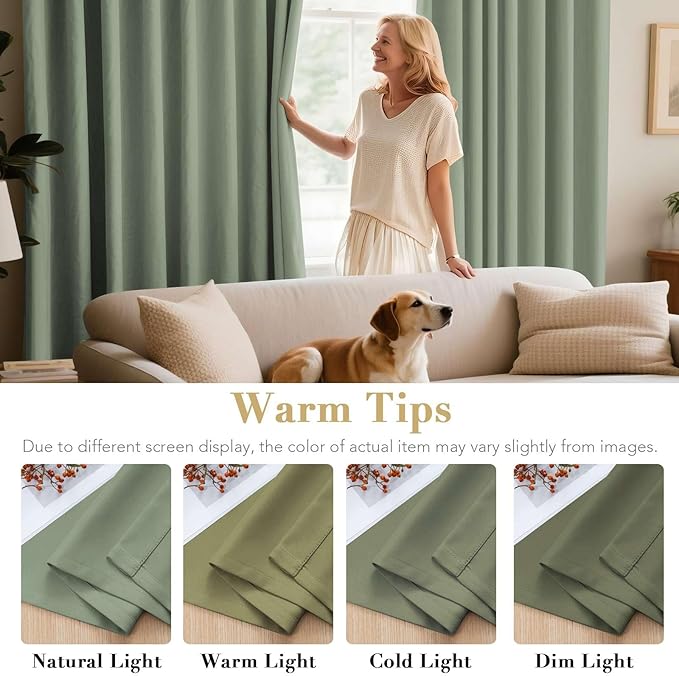 H.VERSAILTEX Blackout Curtains for Bedroom Thermal Insulated Room Darkening Living Room Curtains 84 Inch Long Grommet Privacy Protection Window Curtain Panels/Drapes for Nursery, 2 Panels, Cyan