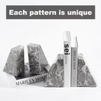 Marble Bookends for Heavy Books, Decorative Bookends for Shelves, Durable and Heavy-Duty Book End for Hardback Book & CDS, Unique Book Stopper & Holder, Gris Lido, Set of 2
