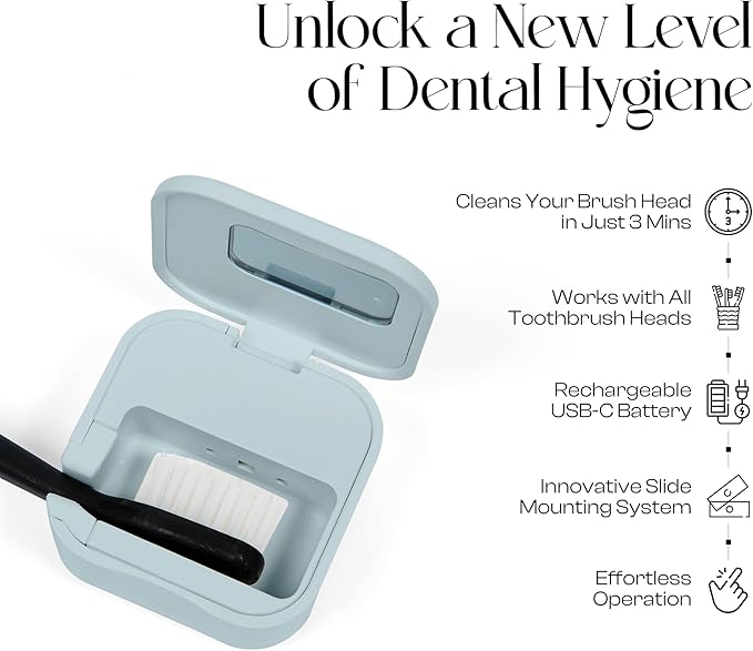 Mondano UV-C Toothbrush Sanitizer and Holder, Toothbrush Case - Manual/Electric Toothbrush Cover for Any Toothbrush Head - Rechargeable Toothbrush Travel Case, Tooth Brush Cover Cap for Home