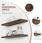 Heimlove 32 Inch Floating Shelves for Wall,Rustic Brown 9.3" Deep Floating Shelf Set of 2,Wall Mounted Shelves for Bathroom Bedroom Living Room Kitchen Office,Shelf for Books Storage Room,Home Decor