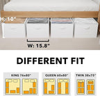 SpaceAid 4 Pack 10" High Under Bed Storage Containers, Large Underbed Storage Organizer Bins with Lids for Bedroom, Dorm, Clothes, Closet Organization, Bed Sheets and Blankets (White)
