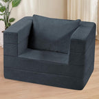 Folding Bean Bag Chair for Adults,3-in-1 Bean Bag Couch Faux Fur Floor Sofa Large Beanbag Convertible Bean Bag Sofa Bed with Pillow in Bedroom,Living Room,Apartment(Twin,Dark Grey)