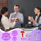 TrelaCo 6 Pcs Cupping Kit for Massage Therapy 3 Sizes Silicone Cupping Set Chinese Massage Therapy for Studio Household Cellulite Joint Pain Muscle Pain(Clear Purple)