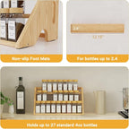 Bamboo Spice Rack Organizer -3-Tier Spice Rack for Countertop,Cabinet Spice Rack Organizer for 27 Spice Jars(4oz)，Step Shelf (yellow)