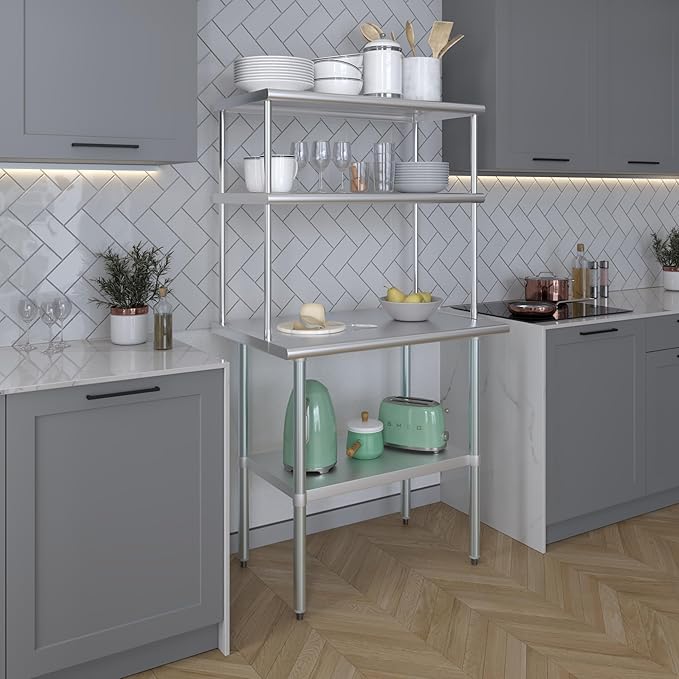 AmGood Double OverShelf Stainless Steel NSF - Many (36" Long x 18" Deep)