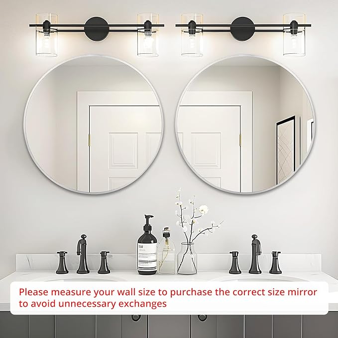 Fabuday Silver Round Mirror 30 Inch - Big Circle Mirror for Bathroom, Living Room, Hallway, Entryway, Matte Aluminum Frame Circular Mirrors for Wall Decor