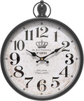 Menterry Retro Round Wall Clock. Black Vintage Antique Style Decor Wall Clocks for Kitchen,Farmhouse,Bedroom,Bathroom,Office, (11.8" H x 9.3" W)