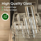 ComSaf Airtight Glass Storage Canister with Wood Lid(1.5 Qt), Set of 3 Glass Jars with Lids, Clear Food Storage Container Jar with Sealing Lids for Dry Food Cereal Oat Sugar Tea Coffee Beans, Round