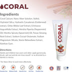 Coral Nano Silver Cinnamon Tea Tree Toothpaste, Natural Fluoride Free Teeth Whitening Toothpaste, Coral Calcium Nano Silver Infused SLS Free 4 Ounce