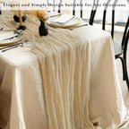 Sand 12 Pack 10FT Cheesecloth Table Runner 20 x 120 Inch Long Rustic Gauze Cheese Cloth Table Runner for Wedding Bridal Baby Shower Table Decorations Boho Fabric Sheer Birthday Party Table Decor