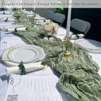 6 Pack Sage Green Cheesecloth Table Runner 10FT Rustic Gauze Fabric Cheese Cloth Table Runner for Wedding Bridal Baby Shower Table Decor 20 x 120 Inch Long Boho Sheer Birthday Party Table Decorations