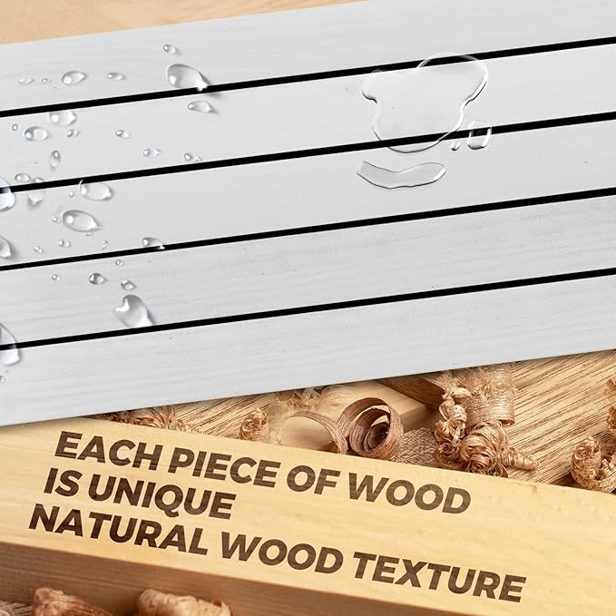 Floating Wall Shelves 2-Pack - 36-Inch Rustic White Wooden Shelves for Storage and Décor, Easy Installation for Living Room, Bedroom, and Kitchen