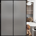 Frosted Glass Window Privacy Film Decorative, Bathroom Privacy Film for Glass Windows Cover, Static Cling, Removable, Reusable, Anti-UV, Anti-Glare, Heat Blocking,Gray,45.2X78.7Inch