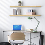 Sorbus Floating Shelves for Wall - 35 Inch Long Bathroom Shelves, Wall Decor for Bedroom, Kitchen, Living Room & Book Storage - Mounted Floating Shelf with Invisible Brackets (Maple Wood, 2 Pack)