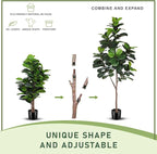 Artificial Fiddle Leaf Fig Tree - 6.5ft Faux Ficus Lyrata Plant with 108 Fiddle Leaves Fake Fig Silk Tree in Pot Artificial Tree for Indoor Outdoor Home Office Perfect Housewarming