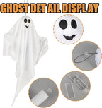4 Pack Halloween Hanging Ghosts, 27.5 Inch with Light Up Ghost Kit for Indoor Outside Ornaments, Spooky Yard Tree Halloween Decorations Outdoor, Party Décor