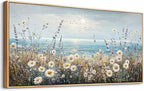 PHAOHUAXM Wall Decor For Living Room Wall Art For Bedroom Office Decorations Blue Ocean Paintings Flowers Watercolour Wall Pictures Canvas Artworks Home Decor Ready To Hang Wood Framed 20x40 In