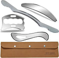 Stainless Steel Muscle Scraper Tool Set, 4-Piece Professional Scraping Tool Physical Therapy Kit with Carrying Case